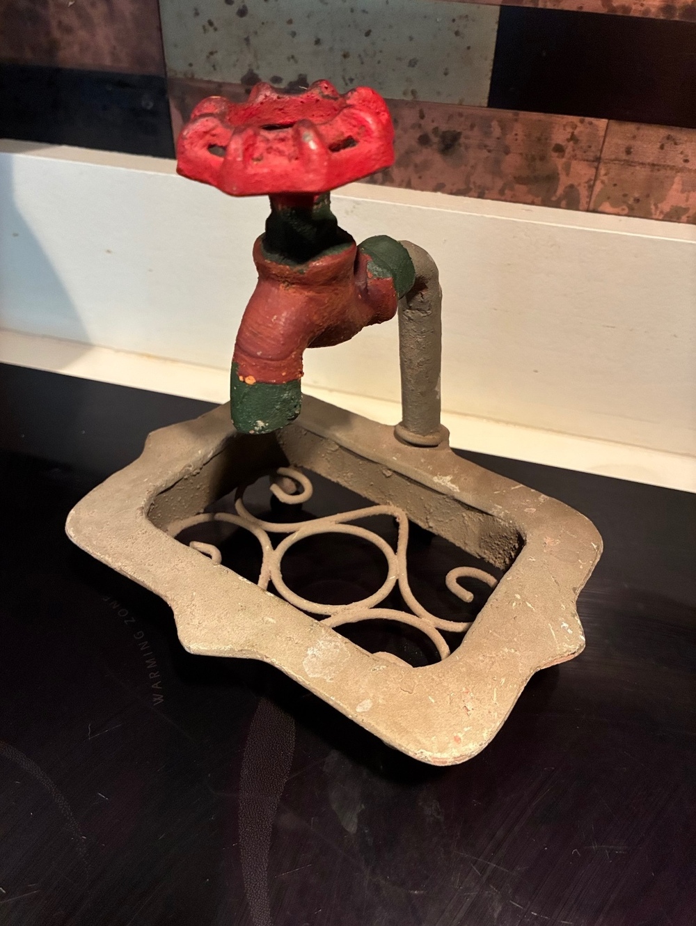 Vintage metal Garden spigot soap dish
